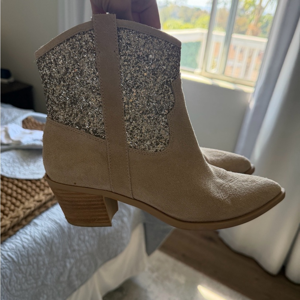 Dolce Vita Glittering Tan Ankle Boots